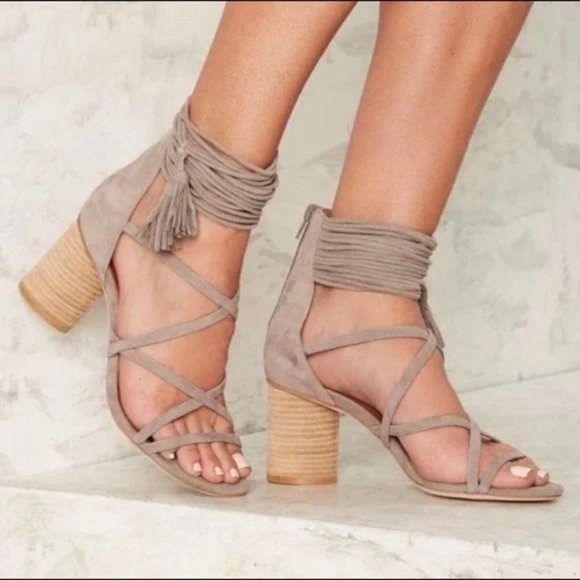 Jeffrey Campbell Shoes - JEFFERY CAMPBELL DESPINA STRAPPY TASSEL SUEDE SANDALS SZ 7.5